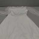 Arshiner Girl's Contrast Mesh Puff Long Sleeve High Waist A Line Short Dress with Pockets for 6-13 Years (8-9 Years, White)