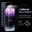 TORRAS [2X Tempered Screen Protectors OriginFit Case for iPhone 14 Pro Case Slim Fit with All-Round Protection, Super Thin Lightweight Hard Phone Case-6.1 Inch, Matte Black
