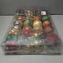 92ct Christmas Tree Decoration Set - Shatterproof Christmas Baubles with Strings for Wreath, Garland & Party Decoration, Red-Green