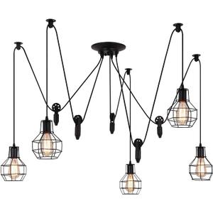 Industrial Pendant Lighting 5 Heads, Adjustable DIY Vintage Style Spider Semi Flush Mount Ceiling Light,Edison Rustic Chandelier,Hanging Lamp Fixture for Dining Room,Kitchen Bedroom,farmhouse (5 Arms-grenades)