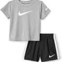 Nike Baby Dri-FIT Swoosh Tee and Shorts 2-Piece Set (Black)