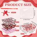 CIEOVO 24-Piece Valentine's Day Gift Basket Set: Empty Cardboard Trays with Cellophane Bags, Bows & Tags (Red pink-1)