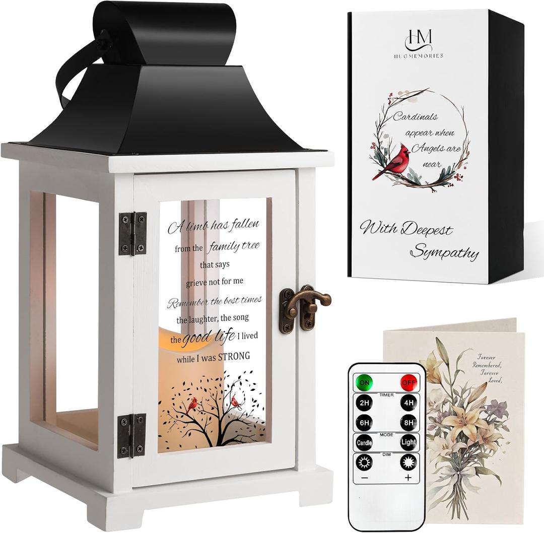 Memorial Lantern, Bereavement Sympathy Gifts for Loss of Loved One Mother Father, Sympathy Lantern Thoughtful Funeral Gifts in Memory of Loved One (Family Tree)