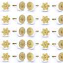 NAQSH Ceramic Cabinet Knobs Kitchen Drawer Knob Handpainted Cupboard Door & Drawers Pulls (White & Golden, 12)