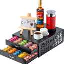 Flagship Vertuo Pod Holder Coffee Storage for Nespresso Organizer - Large Capacity 2 Tier Drawer Fits All Size Vertuo Pods (Standard Style)