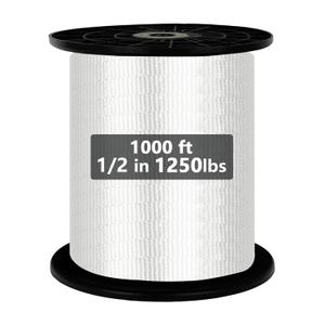1250Lbs Mule Tape 1000ft X 1/2’’ Polyester Mule Webbing for Wire & Cable Conduit Work Variable Functions Heavy Duty Pull Tape Flat Rope for Pulling/Loading/Packing Under Any Weather Condition Muletape