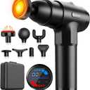 AERLANG Massage Gun with Heat Deep Tissue Back Massager Neck Massager for Pain Relief, Muscle Percussion Massage Gun, Birthday Gifts for Men Women Dad him Handheld Message Gun with 7Heads&Silent (Black)