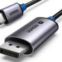 UGREEN USB C to DisplayPort 1.4 Cable 8K@60Hz 4K@240Hz Unidirectional Thunderbolt 4/3 to DisplayPort Cord USB C to DP 32.4Gbps Compatible iPhone 16, MacBook Pro/Air, iPad, Mac Mini, Galaxy, XPS, 6.6FT