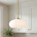 Tawson Juno Modern 1-Light Pendant Ceiling Light Fixture with Etched Opal Glass Shade for Kitchen Island, Hallway, Entryway, Passway, Dining Room, Bedroom, Balcony Living Room