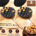 Fumete Walnut Cookie Mold Maker - 2 Sets (32-Hole Total) Oreshki Walnut Treat Pans, Non-Stick Aluminum Alloy Stove-Top Cookie Pan Set for Russian & Eastern European Treats