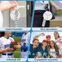 6PCs Ball Braided Lanyard Keychain, Ball Keychain with Hook and DIY Card,Backpack Charms Team Gifts for Sport Fan