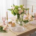 Rubtlamp 60Pcs Plastic Plates, Clear Disposable Plates, Hammered Heavy Duty Plastic Platos, Fancy Disposable Platos Include 30 Clear Dinner Plate, 30 Salad Plate For Bridal Spring
