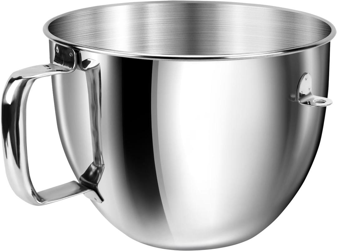 7QT Stainless Steel Mixer Bowl for Kitchenaid Stand Mixers, Kitchen Aid Mixing Bowl for 7QT Lift Mixer with Handle, Compatible with KSM70SKXXBK, Dishwasher safe.