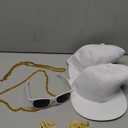 8 Pcs Hip Hop Costumes Kit 80s 90s Rapper Accessories Including Sunglasses Necklace Hat Pens for Men Women Rapper Themed Party