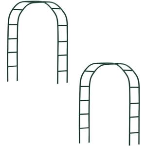 Newsmarts 2PCS 7.9Ft Metal Garden Arch Army Green Garden Arbor for Various Climbing Plant Roses Vines Bridal Party Decoration