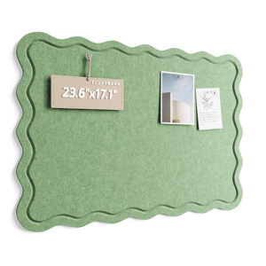 Scalloped Felt Bulletin Board, 23.6"x17.1", Christmas Tree Green
Cork Board Alternative with Removable Adhesive Tabs, Foldable Felt Pin Board, Scalloped Wall Decor for Home, Office & Dorm