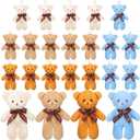 Skylety 24 Pcs Mini Bears 4.7 Inch Tiny Bears Doll Bulk Soft Mini Stuffed Animals for DIY Keychain for Graduation Birthday Baby Shower Wedding Party Favors