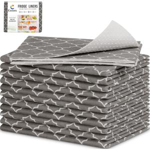 Cooyes 2 in 1 Refrigerator Liners & Fresh mats for Fridge Drawer and Glass Shelves, Absorbent Fridge Liners Washable, BPAfree Cloth Shelf Paper - Keep Produce Fresh Longer, 12"W x 24"L