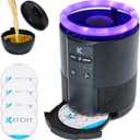 Katchy Duo Indoor Flying Insect Trap with Scent Pod Day & Night Effective Mosquito, Fruit Fly, Gnat & Small Moth Catcher Non-Zapper Trap with Blue UV Light & Fan Suction (Black)