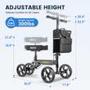 Knee Scooter for Adults for Foot Injuries, Storage Bag, 13" Knee Pad