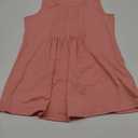 Zeagoo Women's Summer Tank Tops 2025 Pleated Crew Neck Floral Solid Loose Fit Casual Sleeveless Flowy Boho Tunic Shirts (Coral) S