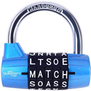 Gym Locker Lock,5 Letter Word Lock,5 Digit Combination Lock,Safety Padlock for School Gym Locker,Sports Locker,Fence,Toolbox,Case,Hasp Storage (Blue)