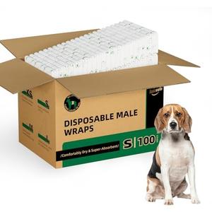 IMMCUTE Small Dog Diapers Male 100 Ct, Male Dog Diapers Disposable with Wetness Indicator, Adjustable Dog Belly Bands, for Excitable Urination, Male Marking