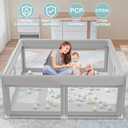 Hiaksedt Baby Playpen 50x50 Inch, Play Pens for Babies and Toddlers Baby Fence Play Yards for Indoor & Outdoor with Breathable Mesh Anti-Fall Playpen