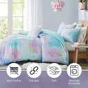 Intelligent Design Twin Comforter Set, Watercolor Twin Bedding Sets, Tie Dye Comforter Set for Teen Girl & Boys, 3 Pieces Cassiopeia Comforter, Sham, Throw Pillow Twin/Twin XL Pink/Blue
