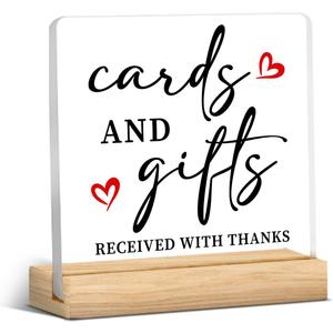 Cards and Gifts Sign for Wedding - Cards and Gifts Acrylic Sign Desk Plaque Wedding Reception and Event Party Table Decor