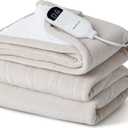 Bedsure Electric Blanket Full Size with Preheat Function - Soft Flannel Heated Blanket Full, Fast Heating with 6 Time Settings (Up to 10H) & 6 Heat Settings, Gifts for Grandma (72x84 inches, Cream)