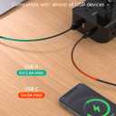 Extension Cord 20 FT, Surge Protector Power Strip with 8 Wide Outlets 4 USB Ports, Flat Plug, Mounted, Overload Protection, Indoor Home Office Apartment Dorm Room Essentials
