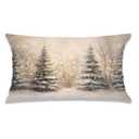 Udinaz Christmas Tree Winter Scene Pillow Covers 12x20 Double-Sided, Rustic Christmas Decor, Vintage Neutral Snowy Enchanted Forest Lumbar Pillow Covers for Home Bedroom Living Room