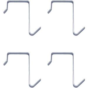 Over the Door Hanger Hook 4 Pack Silver Pocket Chart Hanging Hooks Metal Space Saving Organizer for Coat Towel Bag Robe Clothes