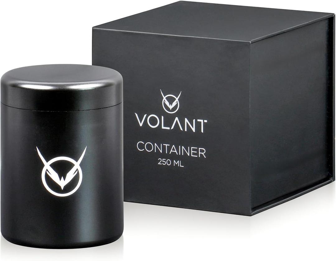 Volant Air Tight Storage Container Jar (Half Oz) 250ML Jars for Herbs, Teas, Coffee, & More, Water Proof Sealed, Thick Solid High Grade Aluminum, UV Protection Herb Storage