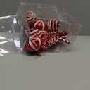 Christmas Candy Cane Lollipop Ornaments for Christmas Tree 48Pcs Xmas Plastic Peppermint Christmas Tree Hanging Ball Pendants for Xmas Party Indoor New Year Holiday Home Decorations (Red)