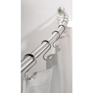 iDesign 78970-RB21 Curved Metal Shower Curtain Rod, Adjustable Customizable Curtain Rod for Bathtub, Stall, Closet, Doorway, 41-72 Inches, Brushed Stainless Steel (Brushed Ss)