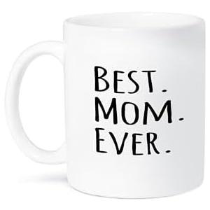 3dRose Best Mom Ever Mug, 11 oz, White