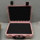 1 Pcs 14.3 x 11.4 x 4.5 Inch Waterproof Hard Case with DIY Customizable Foam Insert Portable Protective Case with Knife for Camera Drones Equipments Tools Test Instruments (Pink)