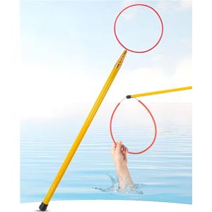 Extendable Pool Rescue Hook 14.8FT - Pool Safety Hook for Poles Telescopic Life Hooks for Pools Fiberglass Emergency Water Rescue Hook Ring Suitable for Beaches,Yachts,Lakes,and Water Parks