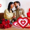 2 x 50 Pcs Valentine's Day Paper Plates Disposable Plates Red Pink Heart Shaped 8.6 x 9.3 Inch Decorative Tableware Dessert Plate for Wedding Anniversary Party Tableware Supplies