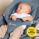 Ergobaby Evolve 3-in-1 Bouncer Seat for Babies and Toddlers 5.5-25lbs - Multi Position Baby Rocker Seat with Adjustable Heights, Secure Harness, Newborn Insert - Oxford Blue
