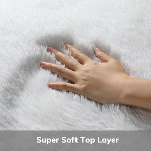 Ophanie Ultra Soft Fluffy Area Rugs for Bedroom, Luxury Shag Rug Faux Fur Non-Slip Floor Carpet for Living Room, Kids Room, Baby Room, Girls Room, and Nursery - Modern Home Decor, 3x5 Feet White