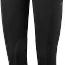 Willit Girls Horse Riding Pants Tights Kids Equestrian Breeches Knee-Patch Youth Schooling Tights Zipper Pockets (Large, Black)