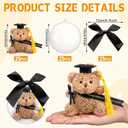 75 Pcs 2026 Mini Graduation Bear Bulk Set with 25 Graduation Gift Mini Stuffed Bears 25 Clear Plastic Fillable Ornament Balls and 25 Bow 2026 Party Favors(Black)