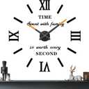 VANGOLD Wall Clock for Living Room Decorations Gift (Black)