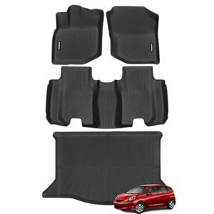 Naibeve Floor Mats for 2009-2013 Honda Fit - All Weather Custom Fit for Honda Fit Floor Mats Cargo Mat Waterproof Interior Accessories