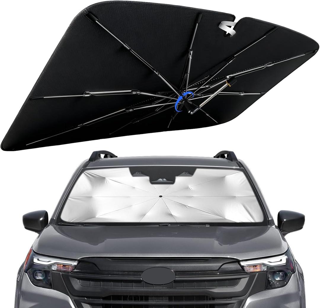 Windshield Sun Shade for Subaru Forester 2019-2026 with 360 Rotating Shaft, Custom Fit Umbrella Sunshade for UV Blocking, Interior Heat Protection, Easy Storage