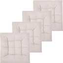 FABRICASTLE Outdoor Chair Cushions Patio Cushion Premium Comfortable Thick Fill Tufted 19" x 19" Floor Wicker Seat Pads, 4 Counts (Cream, 4)