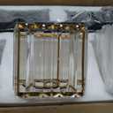 Modern Crystal Bathroom Vanity Light 3-Light Brass Wall Light Fixtures Over Mirror Black and Gold Vanity Lighting for Bathroom Square Shade Brass Wall Sconce